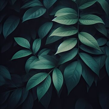 Group background of green leaves. Concept of nature. Green tropical leaves. Background and texture. © CtrlN