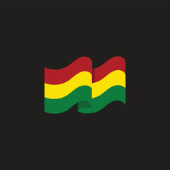 Flag of Bolivia Happy Independence Day black background
