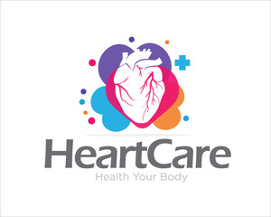 hearth care logo designs for medical service and consultation