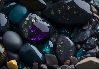 A close look at beachside rocks, revealing the rugged charm and intricate details of the coastal landscape