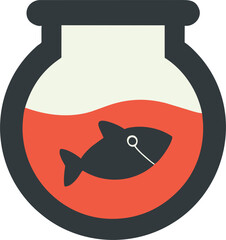 fish bowl logo, icon