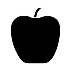 Apple black silhouette isolated on white background. Minimal flat design vector illustration.