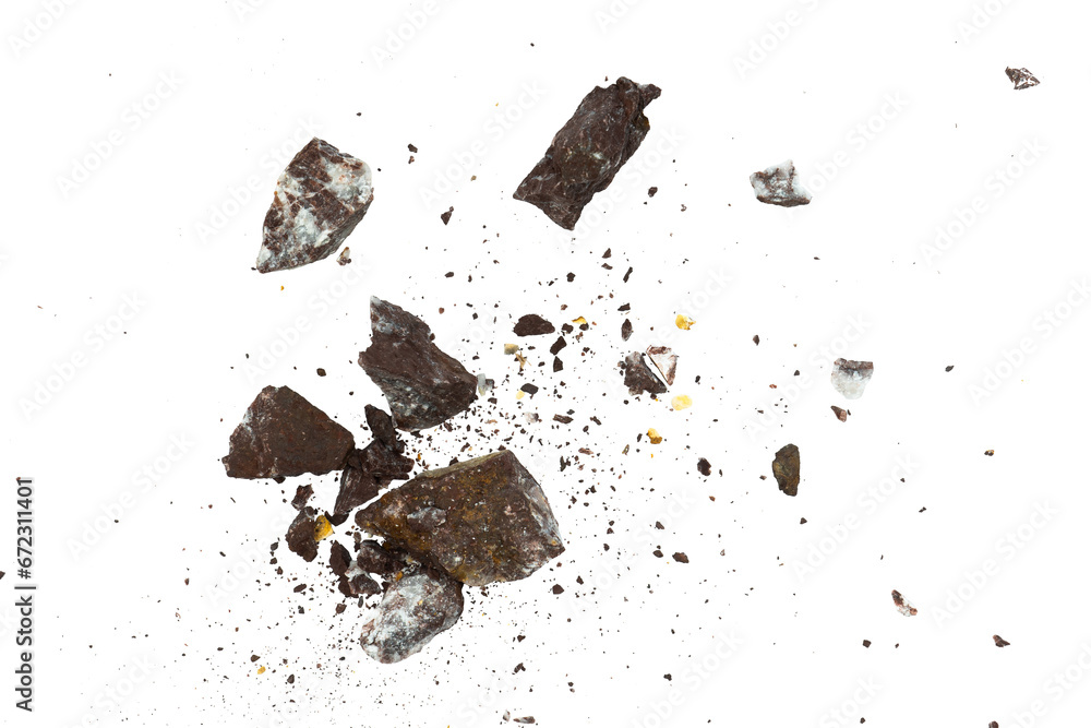 Poster explosion of rock with particle