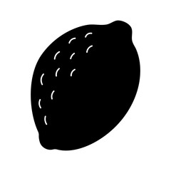 Lemon black silhouette isolated on white background. Minimal flat design vector illustration.