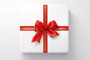 white gift box with ribbon