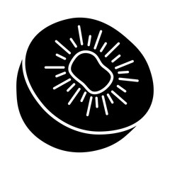 Kiwi black silhouette isolated on white background. Minimal flat design vector illustration.