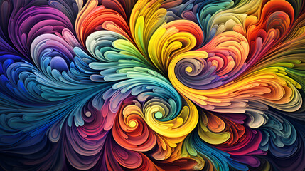 Fototapeta na wymiar Psychedelic style with swirling kaleidoscope, background