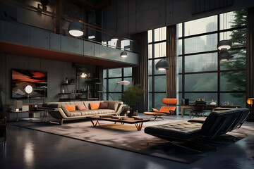 Modern interior living room, interior, modern architecture, design, modern design, apartment