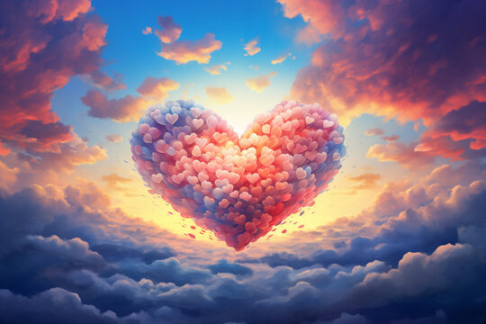 Naklejki fantasy valentine's day heart love postcard, poster, art