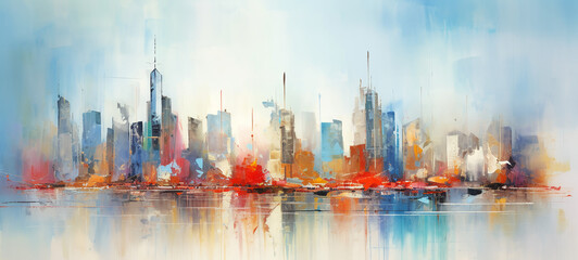 Fototapeta na wymiar fantasy city abstraction in colors art