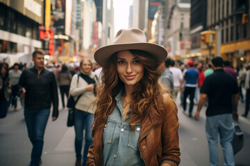 New York tourist woman person