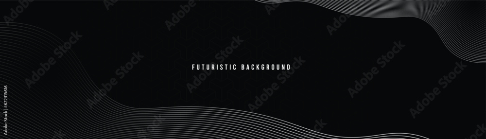Poster 3d black luxurious techno abstract background overlap layer on dark space with lines shape decoratio
