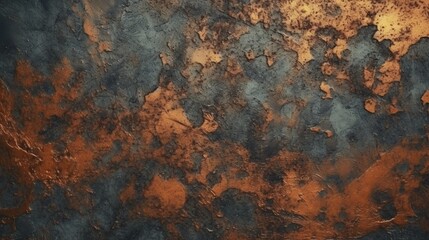 old grunge copper bronze rustic texture dark black.Generative AI