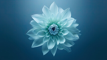  a blue flower with a white center on a blue background.  generative ai