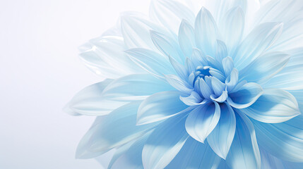  a large blue flower with white petals on a white background.  generative ai