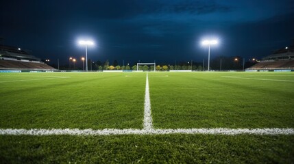 Football stadium and artificial green grass
