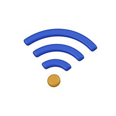 Minimal wifi icon for website and app. 3d render isolated illustration.