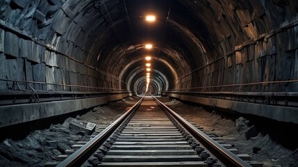 Fototapeta na wymiar Tunnel during construction for tunnel railway underground