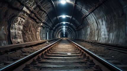 Fototapeta premium Tunnel during construction for tunnel railway underground