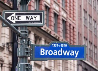 Broadway city street sign
