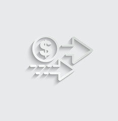 dollar rate increase icon up dollar  sign