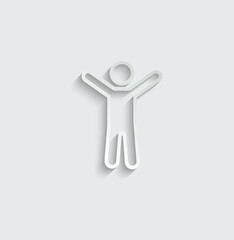 people hands up vector icon man with raised arms hands 