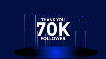 70K follower thank you vector background