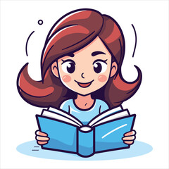 reading book cartoon vector