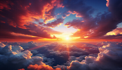 Sunset hiding behind the clouds