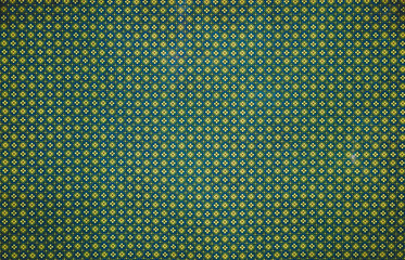 Vintage flowers of Thai style fabric pattern. Abstract  horizontal seamless fabric green background and texture.Beautiful patterns, space for work, vintage wallpaper, close up.