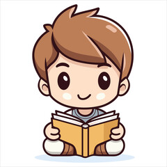 reading book cartoon vector
