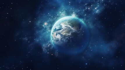 Obraz premium Earth's surface in a cinematic image against a starry sky.