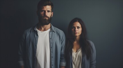 Obraz premium Standing together in the studio is a self-assured pair.