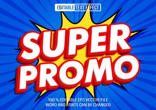 Super Promo editable text effect 3d style template