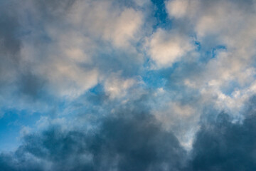 Dramatic stormy sky with dark clouds