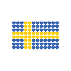 heart Sweden flag. Simple vector Sweden flag © veronchick84