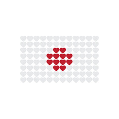 Fototapeta premium heart Japan flag. Nation vector Japan flag