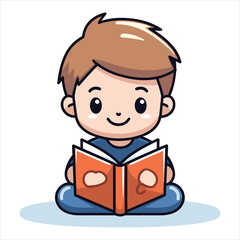 reading book cartoon vector