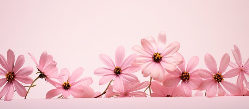 A picture capturing the vibrant blossoming of pink flowers