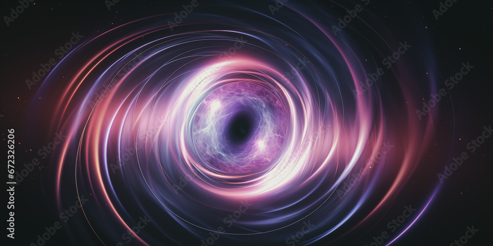 Wall mural luminous swirling. elegant glowing spiral. sparking particle. space tunnel
