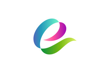 simple e letter colorful gradient logo design