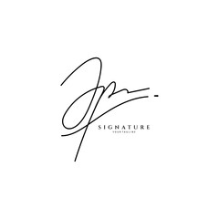 JP handwritten logo template. Initial signature vector