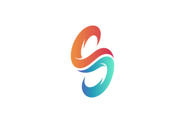 Fototapeta premium letter s simple logo template with color gradient