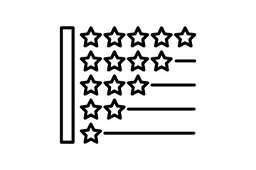 Rating icon. Icon related to Feedback and Review. suitable for web site, app, user interfaces, printable etc. Line icon style. Simple vector design editable