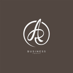 AR handwritten logo template. Initial signature vector