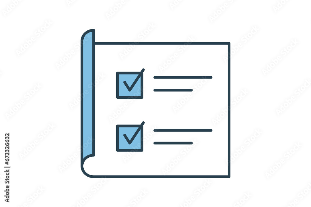 Poster review checklist icon. icon related to feedback and review. suitable for web site, app, user interfa