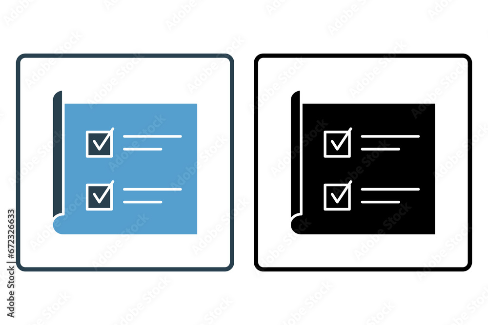 Poster review checklist icon. icon related to feedback and review. suitable for web site, app, user interfa