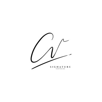 C, V, CV handwriting logo of initial signature