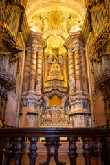 Medieval interior architecture in Clerigos Church, Porto, Portugal