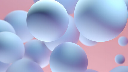 Abstract 3d background design with pastel colored spheres